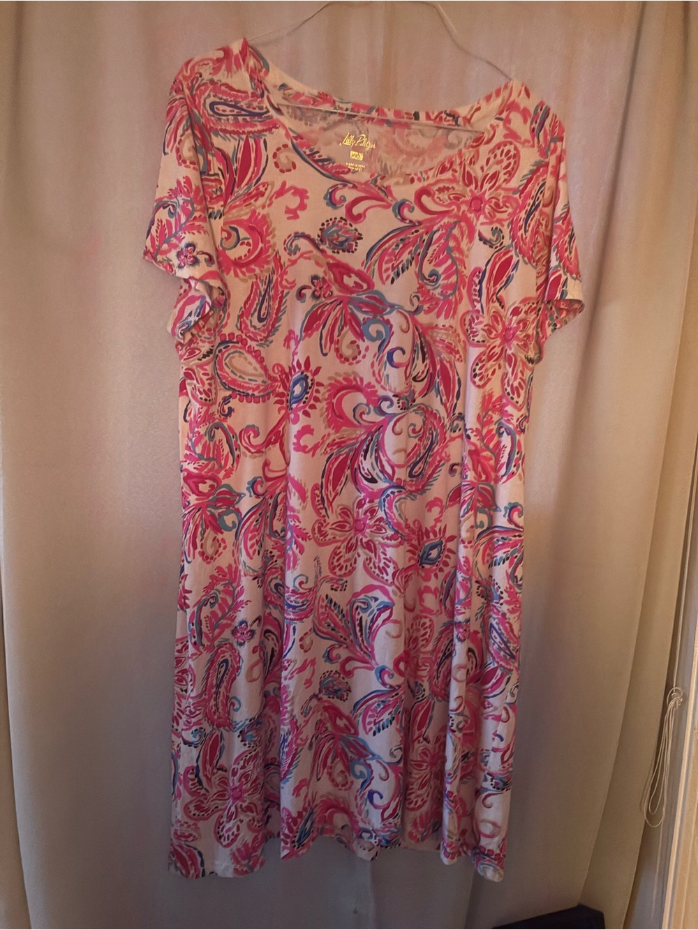 Lilly Pulitzer Pink Paisley Short Sleeve Dress